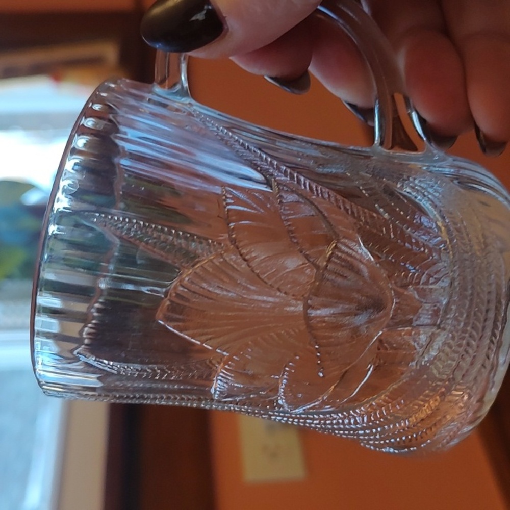 Arcoroc Canterbury Crocus Clear Glass Mugs Set Of 4 10oz EUC - Picture 12 of 14